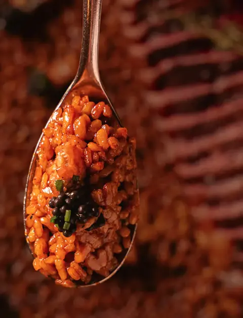 Arroz meloso. Recién sacado de la paella