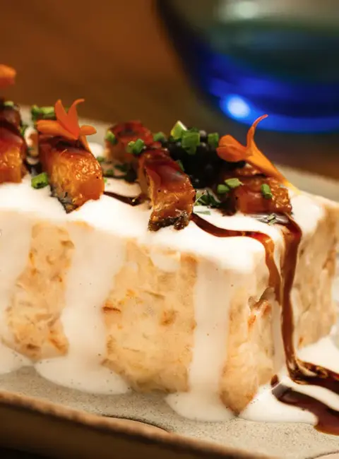 Bacalao con espuma. Y reducción
