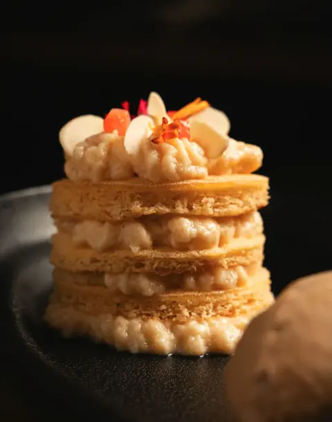 Milhojas. Hojaldre y crema
