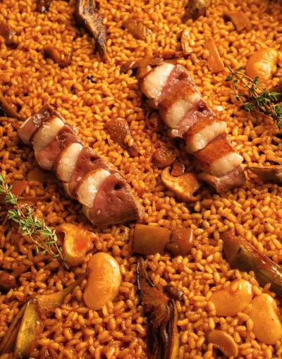 Arroz de pato con tomillo